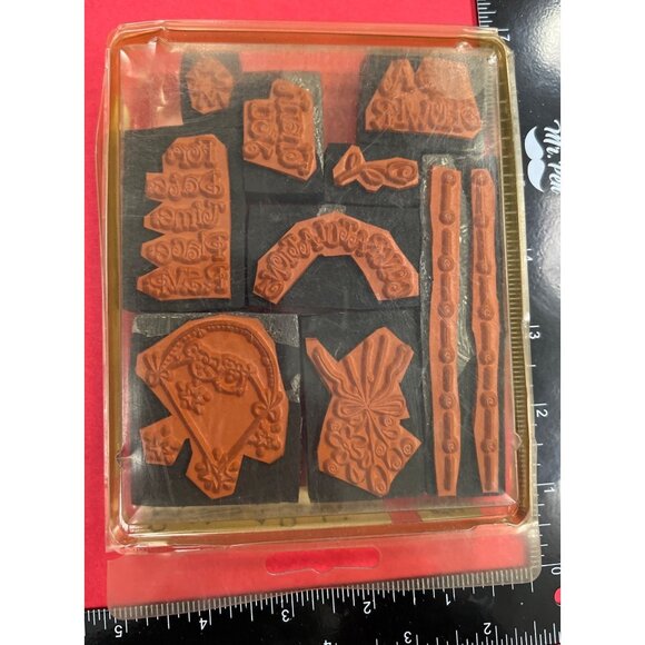 VINTAGE 9 Pc Foam Mounted Rubber Stamp set Brides and Babies 1994 By Stampin Up - Picture 4 of 6